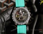 Knock-off Rolex Daytona 43MM Black Chronogarph Face Rubber Strap Watch